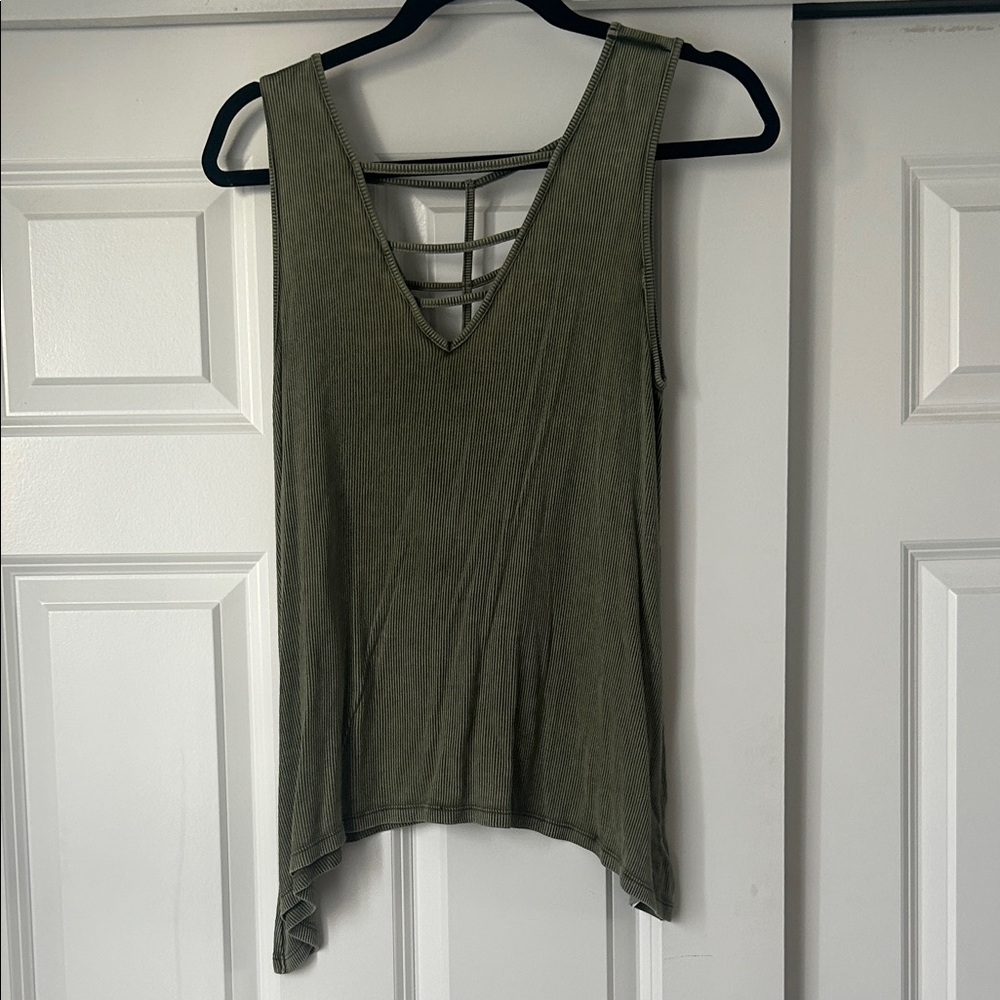 American Eagle Outfitters Khaki Green Tank Top